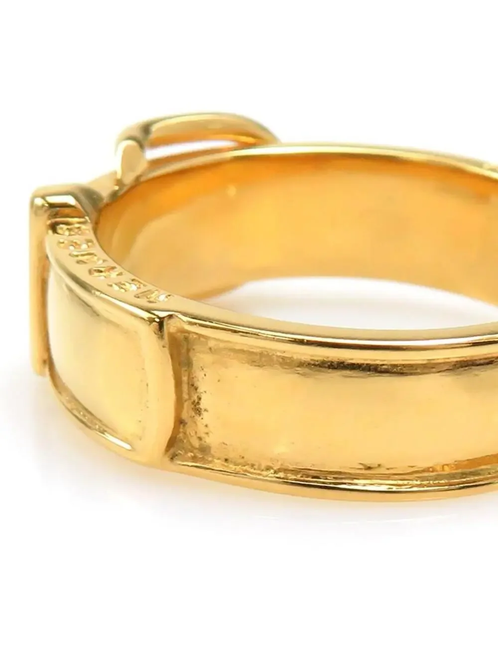 Auth Hermes Belt Motif Scarf Ring Gold #302919H16B